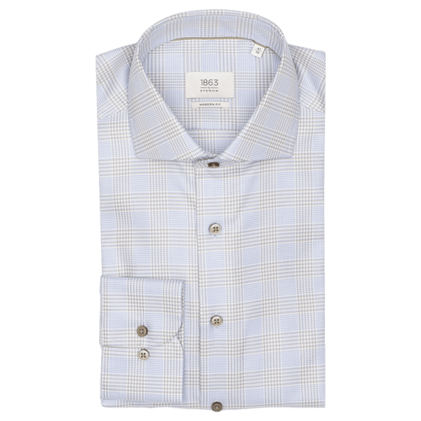 Eterna Checked Formal Long Sleeve Shirt