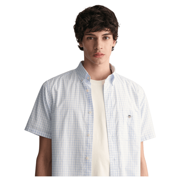 GANT Regular Fit Poplin Gingham Short Sleeve Shirt