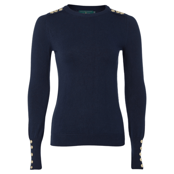 Holland Cooper Button Crew Neck Jumper
