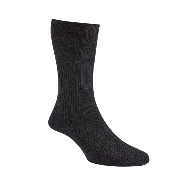 HJ Hall Cotton Softop Socks in Black