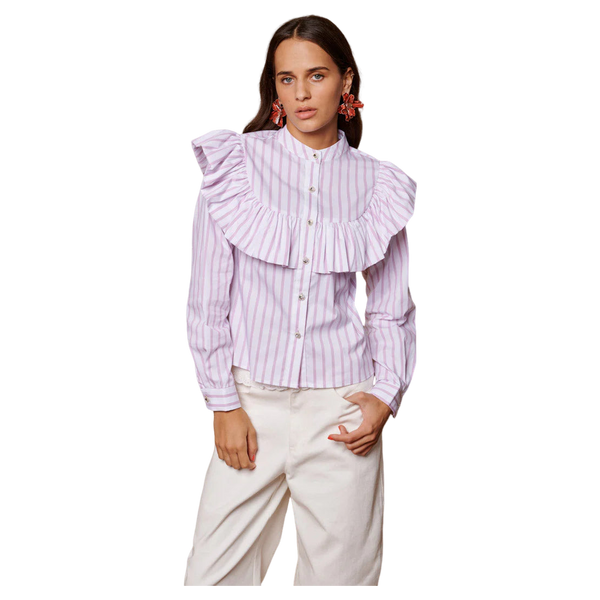 Sister Jane Solene Stripe Ruffle Blouse
