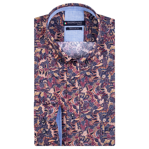 Giordano Wild Flower Print Long Sleeve Shirt