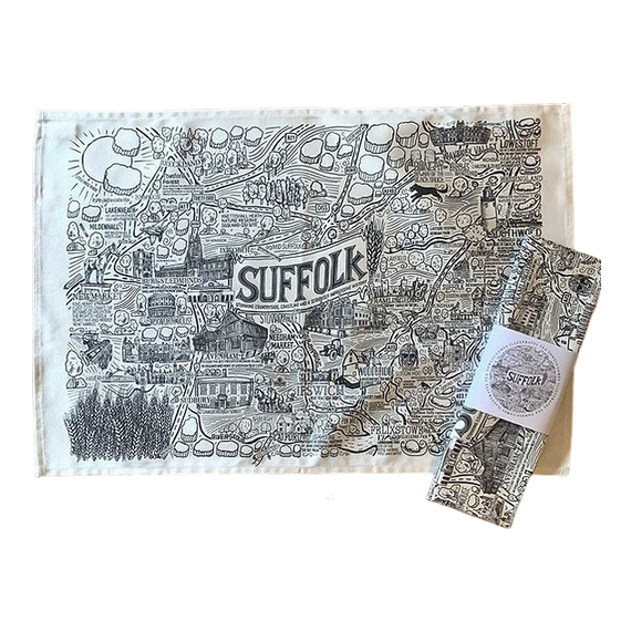 James Illustrates Suffolk Hand Drawn Tea Towel