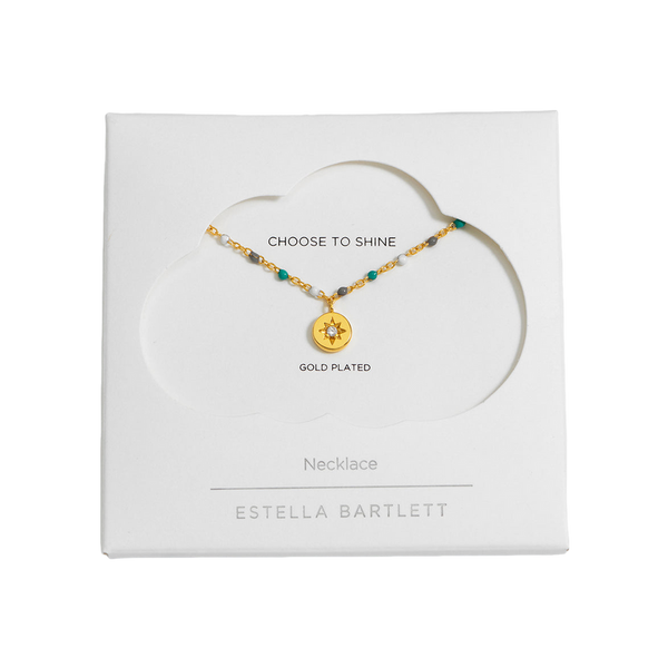 Estella Bartlett Enamel Beaded Star CZ Necklace
