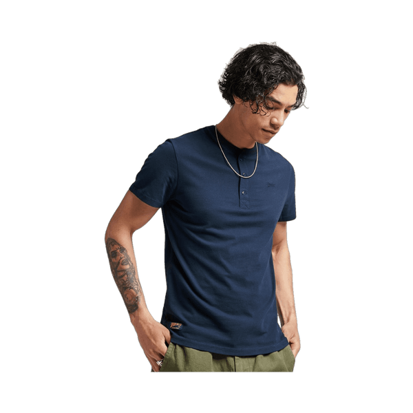 Superdry Organic Cotton Vintage Logo Emb Henley Top