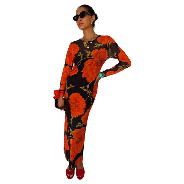 Never Fully Dressed Black Poppy Aria Mesh Dress