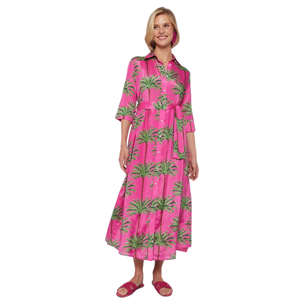 Vilagallo Natalia Palm Print Dress for Women