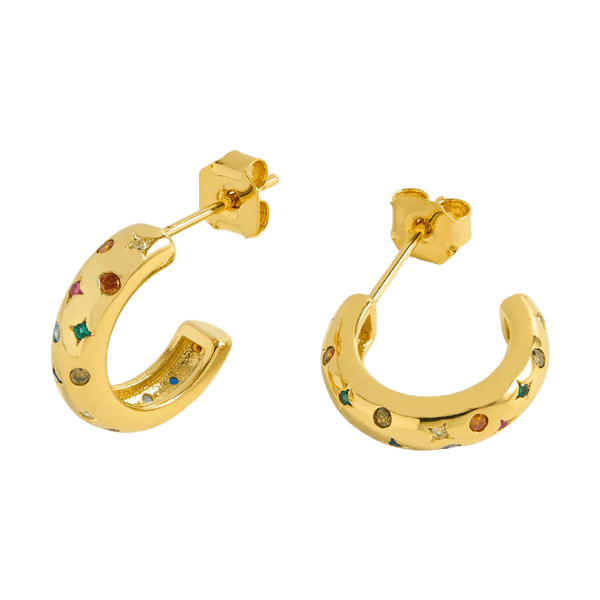 Estella Bartlett Multicolour Chubby Celestial Hoop Earrings
