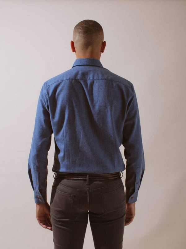 William David Southwold Button Down Herringbone Flannel Shirt