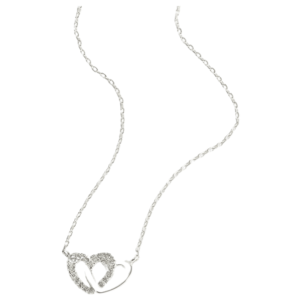 Estella Bartlett Cubic Zirconia Interlocking Heart Necklace