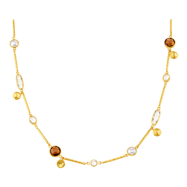 Orelia Jewellery Mixed Bead & Coin Long Link Necklace