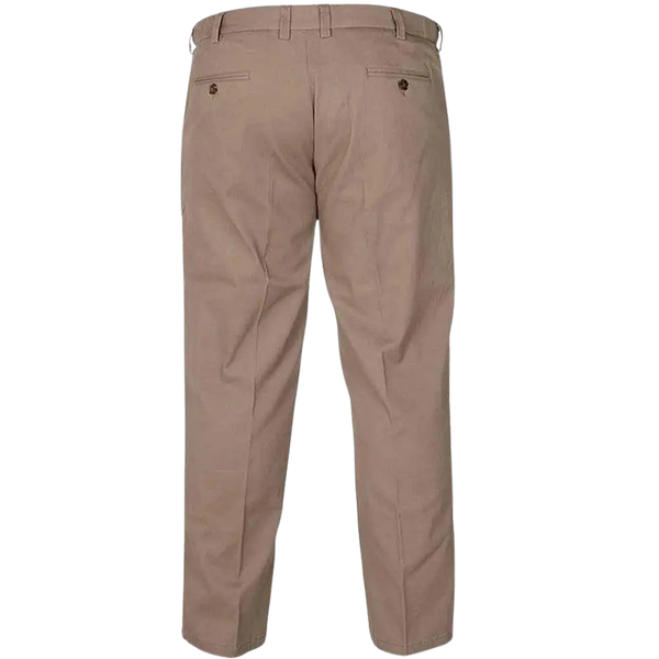 Duke Bruno Extenda Waistband Cotton Chinos for Men in Stone