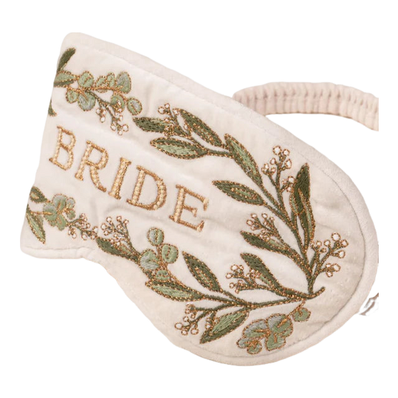 Elizabeth Scarlett Olive Branch Bride Velvet Eye Mask