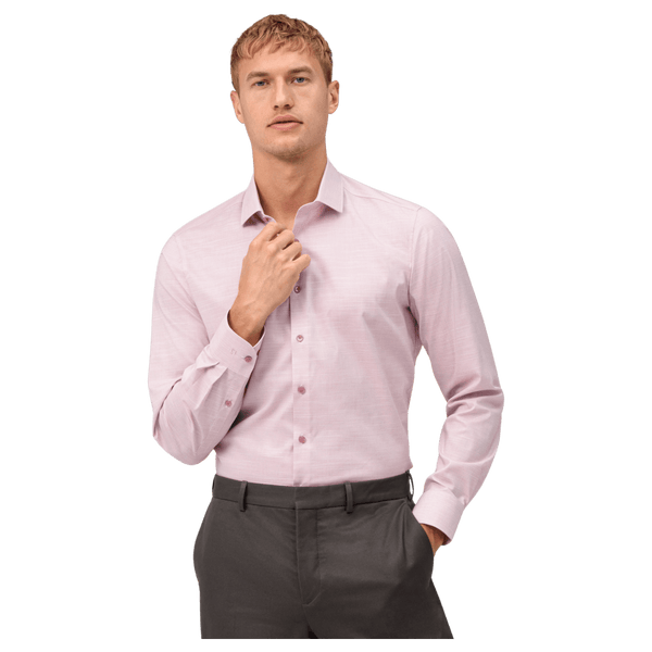 Olymp Linen Look Long Sleeve Formal Shirt