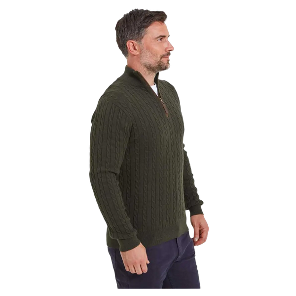 Schöffel Cotton Cashmere Cable 1/4 Zip Jumper for Men