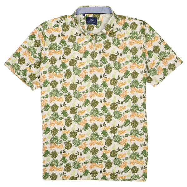 Eden Valley Short Sleeve Palm Leaves Polo Shirt for Men