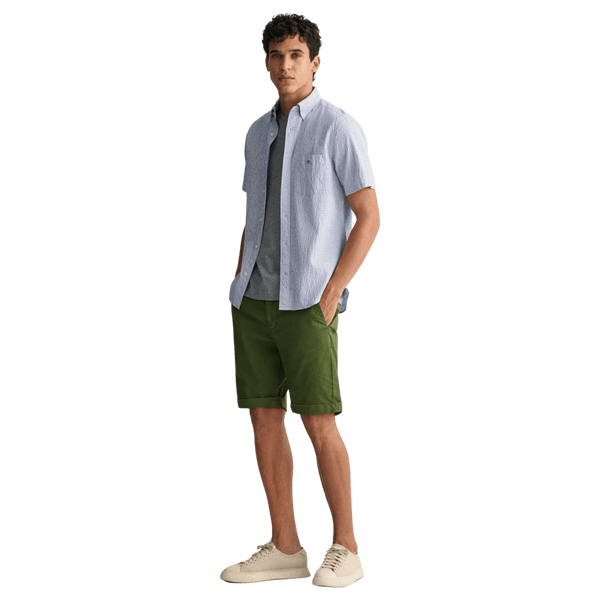 GANT Reg Seersucker Stripe Short Sleeve Shirt for Men