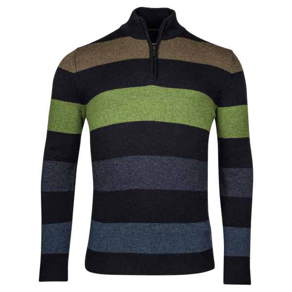Baileys Half Zip Stripe Knit Jumper