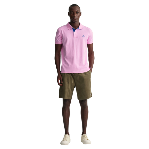 GANT Contrast Collar Pique Short Sleeve Rugger
