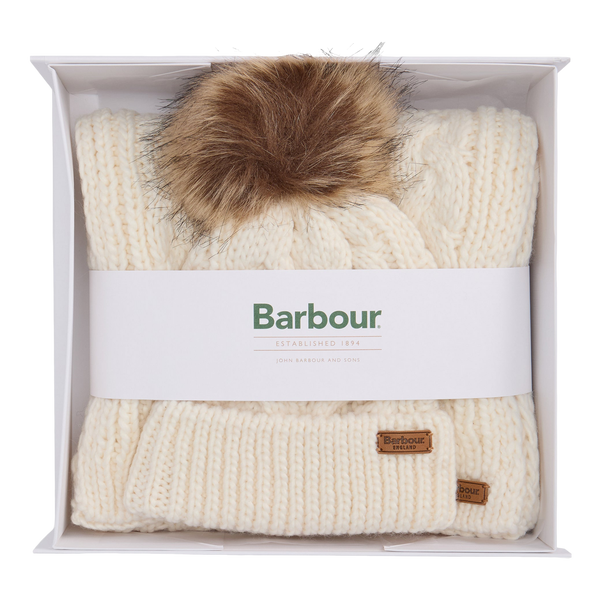 Barbour Penshaw Beanie & Scarf Gift Set