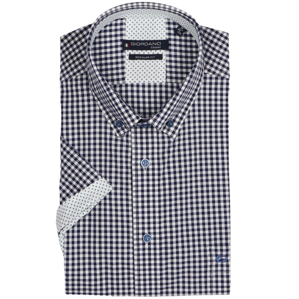 Giordano Short Sleeve Button Down Check Shirt
