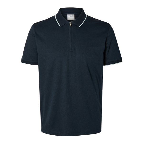 Selected Figo Zip Short Sleeve Polo