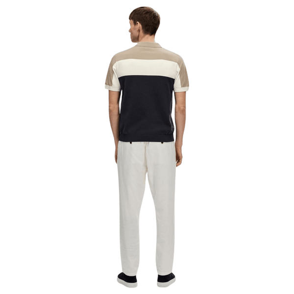 Selected Mattis Short Sleeve Knitted Block Polo Shirt