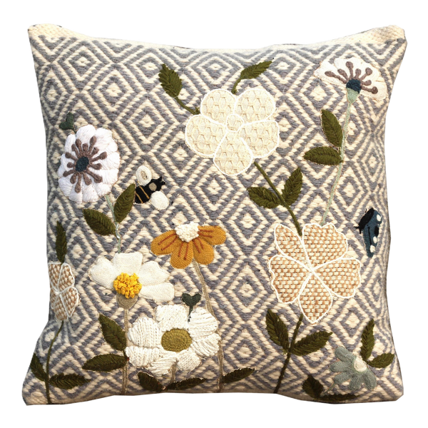 Jardinopia Embroidered Cushion Cover