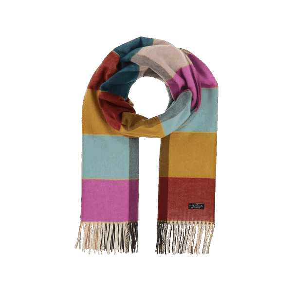 Fraas Colourful Chequered Cashmink Scarf