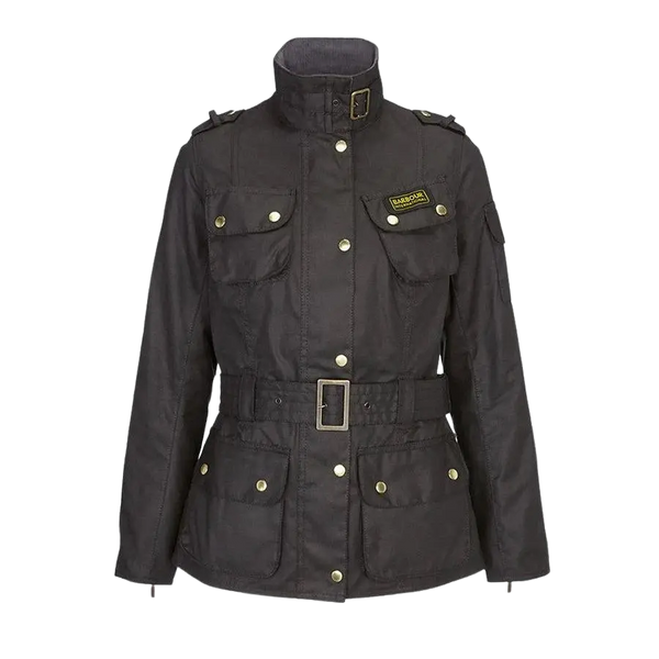 Barbour International Ladies International Waxed Jacket In Black Coes