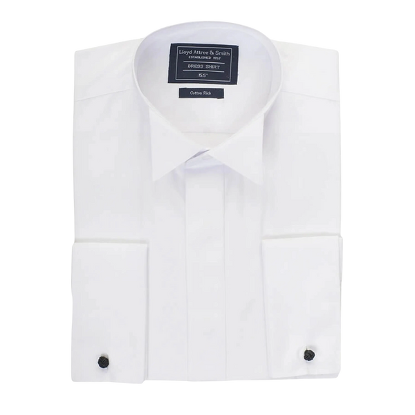 Plain Wing Collar Dress Shirt for Men in White