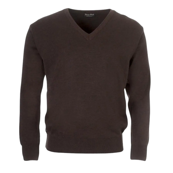 Franco Ponti V Neck Pullover in Chocolate