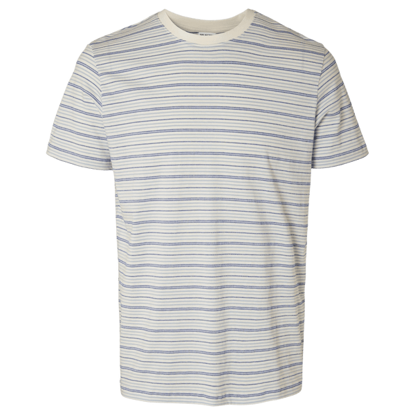 Selected Len Stripes Short Sleeve Crew Neck T-Shirt