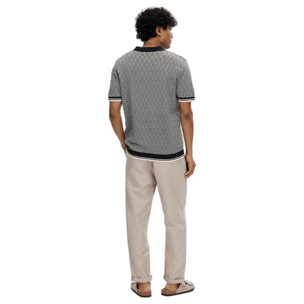 Selected Wifi Short Sleeve Knitted Open Polo Shirt for Men
