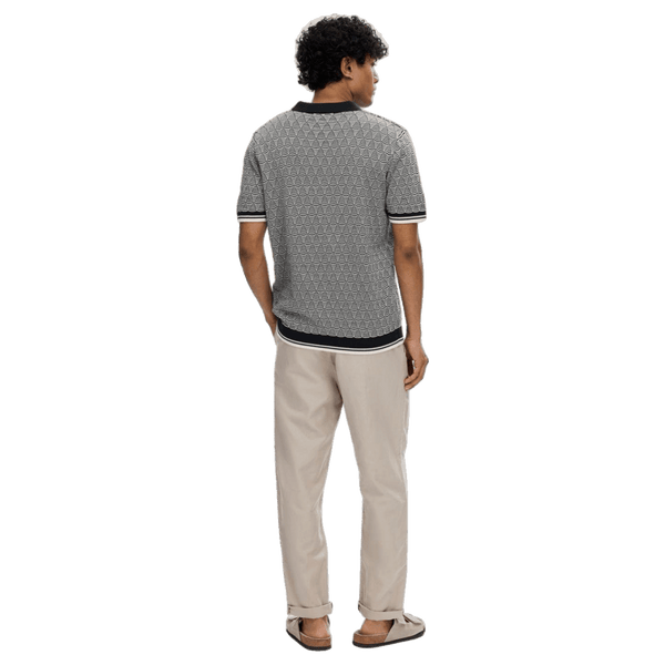 Selected Wifi Short Sleeve Knitted Open Polo Shirt