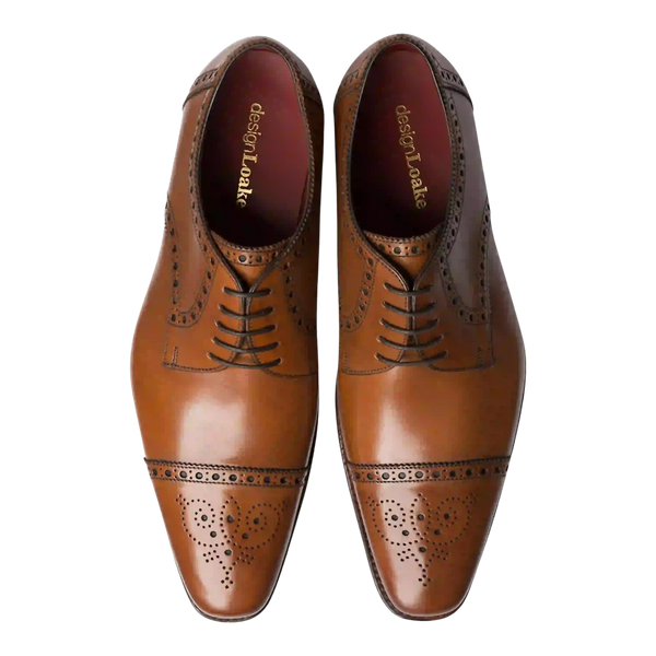 Loake Foley Semi-Brogue Shoes for Men in Brown