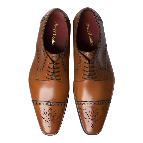 Loake Foley Semi-Brogue Shoes in Brown