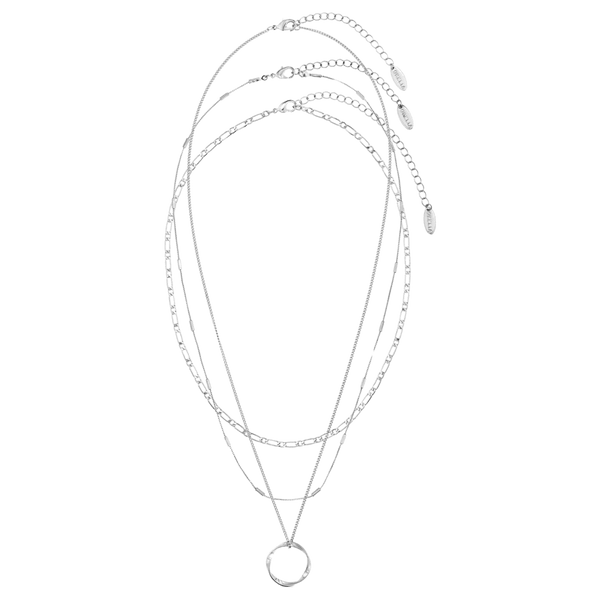 Orelia Jewellery Open Circle Chain Three Row Necklace for Women