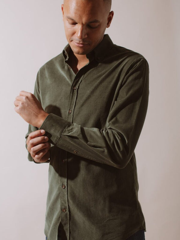 William David Southwold Button Down Corduroy Shirt