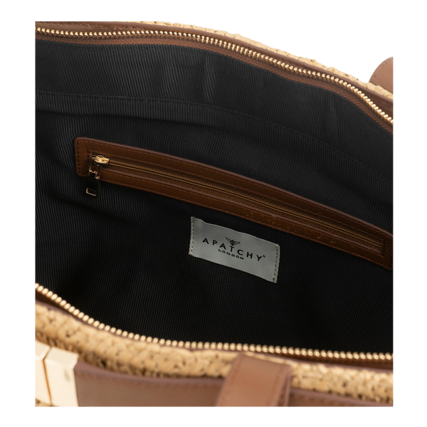 Apatchy Handbags The Esme Leather & Raffia Bag