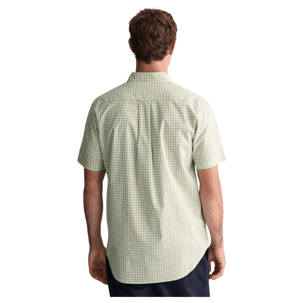 GANT Regular Fit Poplin Gingham Short Sleeve Shirt for Men