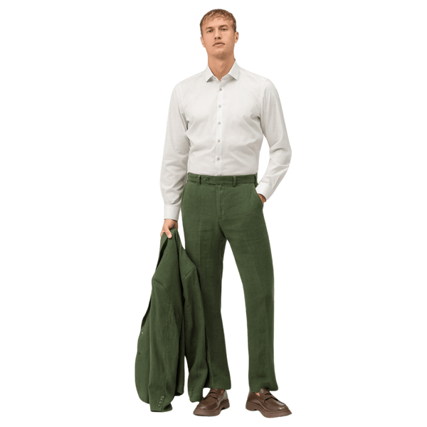 Olymp Linen Look Long Sleeve Formal Shirt