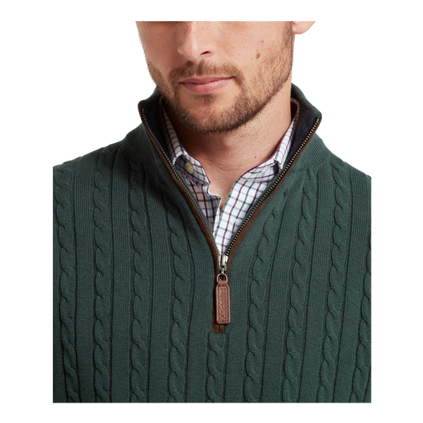 Schoffel Calton Cotton Cashmere Cable 1/4 Zip Jumper