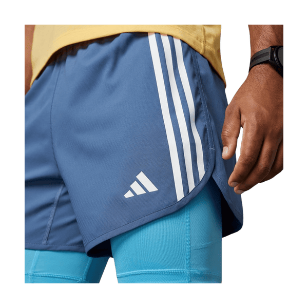 Adidas Own The Run Three-Stripes Two-in-One Shorts for Men