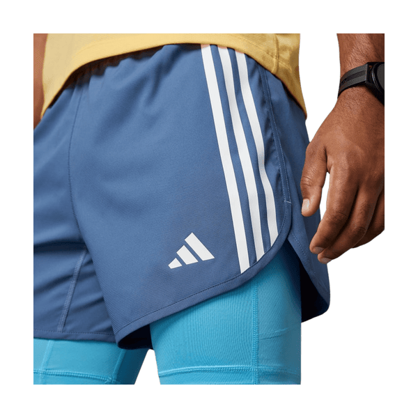 Adidas Own The Run Three-Stripes Two-in-One Shorts
