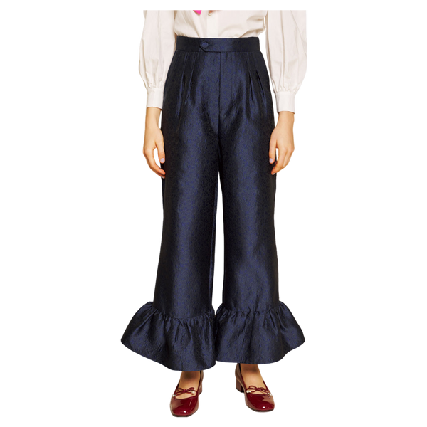 Sister Jane Orchid Jacquard Ruffle Trousers