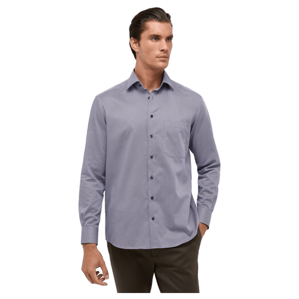 Eterna Comfort Fit Print Long Sleeve Formal Shirt