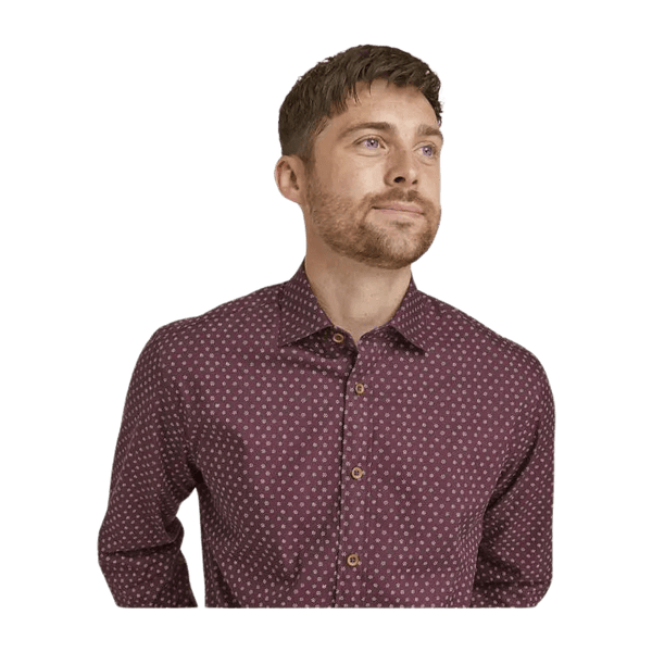 Double Two Print Long Sleeve Shirt for Men