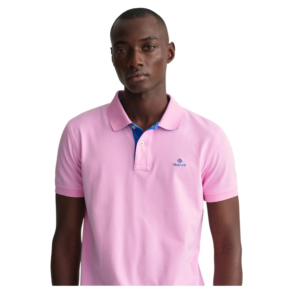 GANT Contrast Collar Pique Short Sleeve Rugger