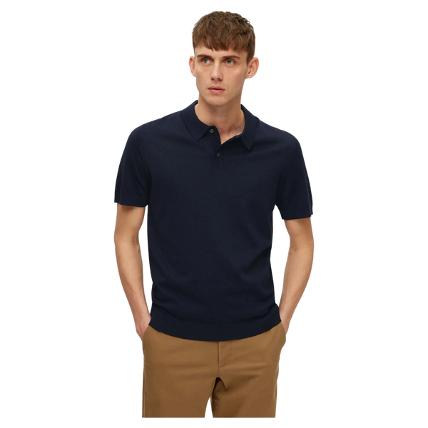 Selected Town Short Sleeve Knit Polo for Men